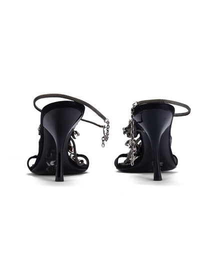 Giuseppe Zanotti S/S 2004 Dragon Black Satin Heels