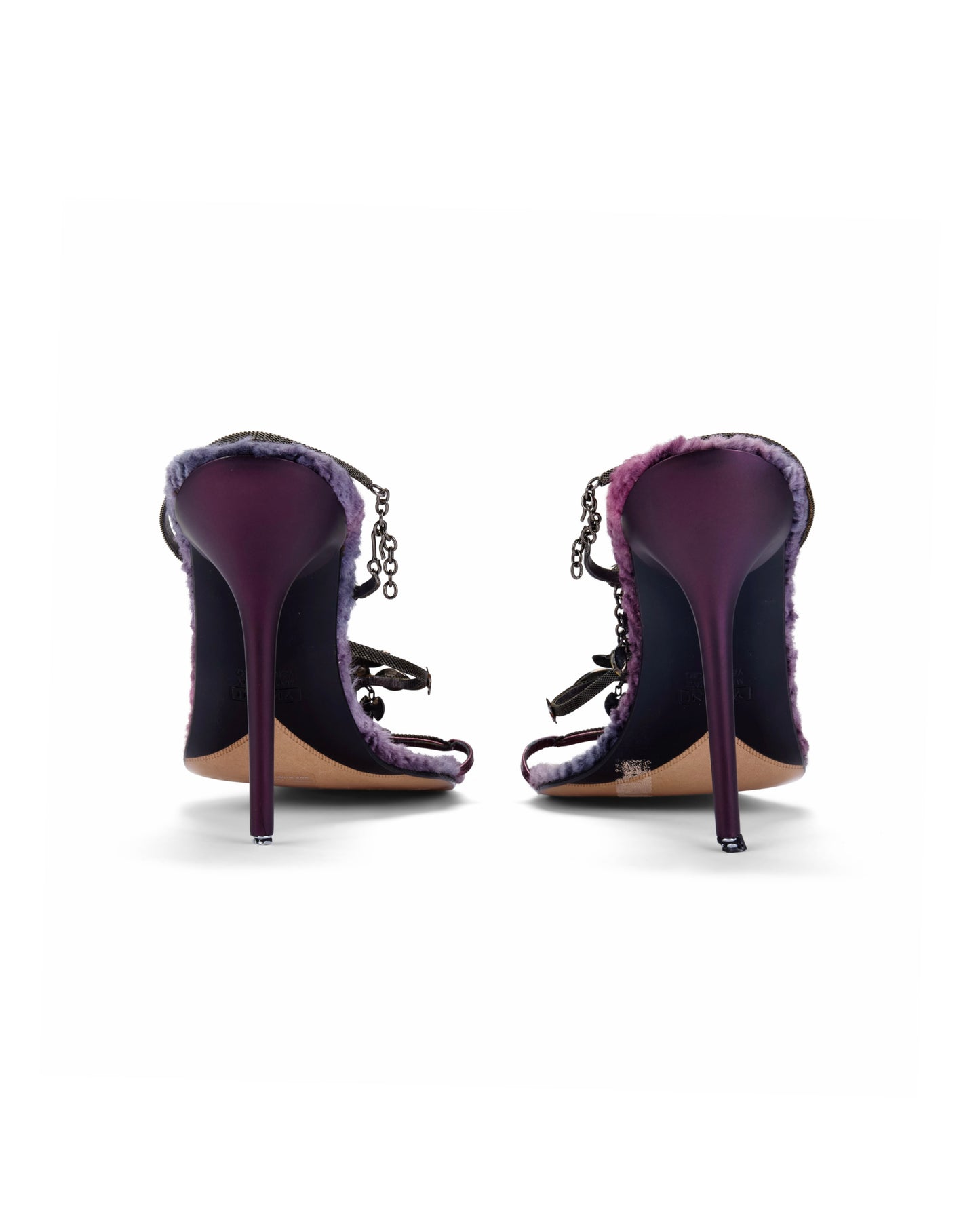 Giuseppe Zanotti 2000s Purple Fur Jewel Heels