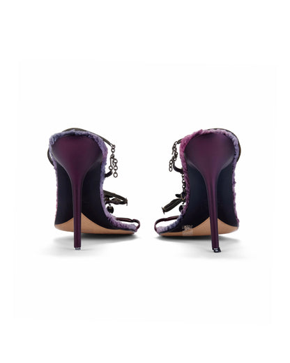 Giuseppe Zanotti 2000s Purple Fur Jewel Heels