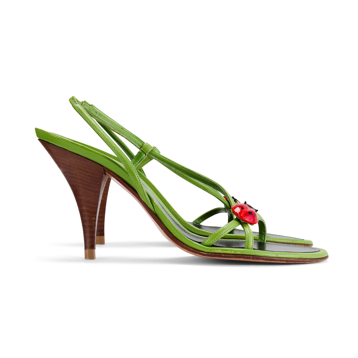 Spring / Summer 2004 Ladybug Green Leather Slingback Heels