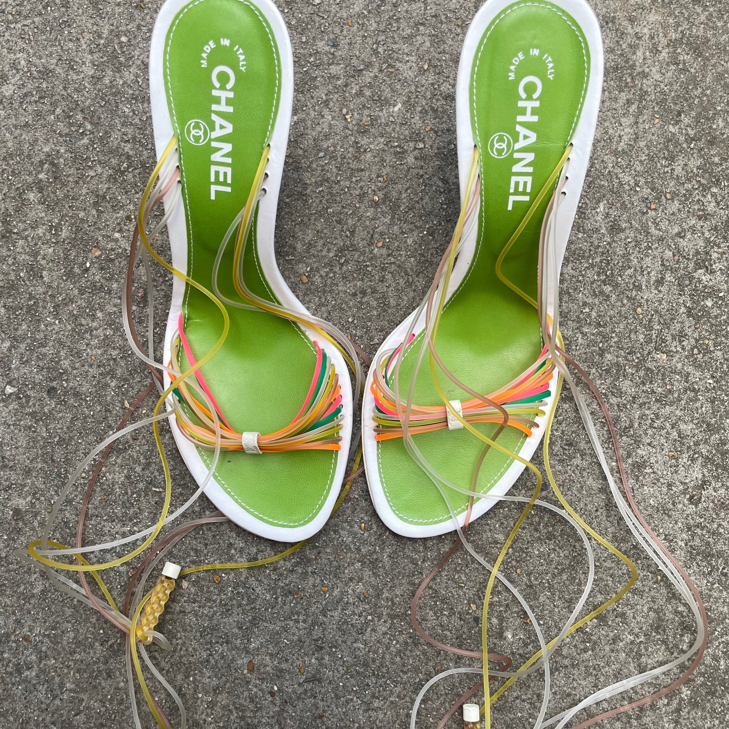 RARE Chanel 2000s Multicolour Jelly Strappy Sandal Heels
