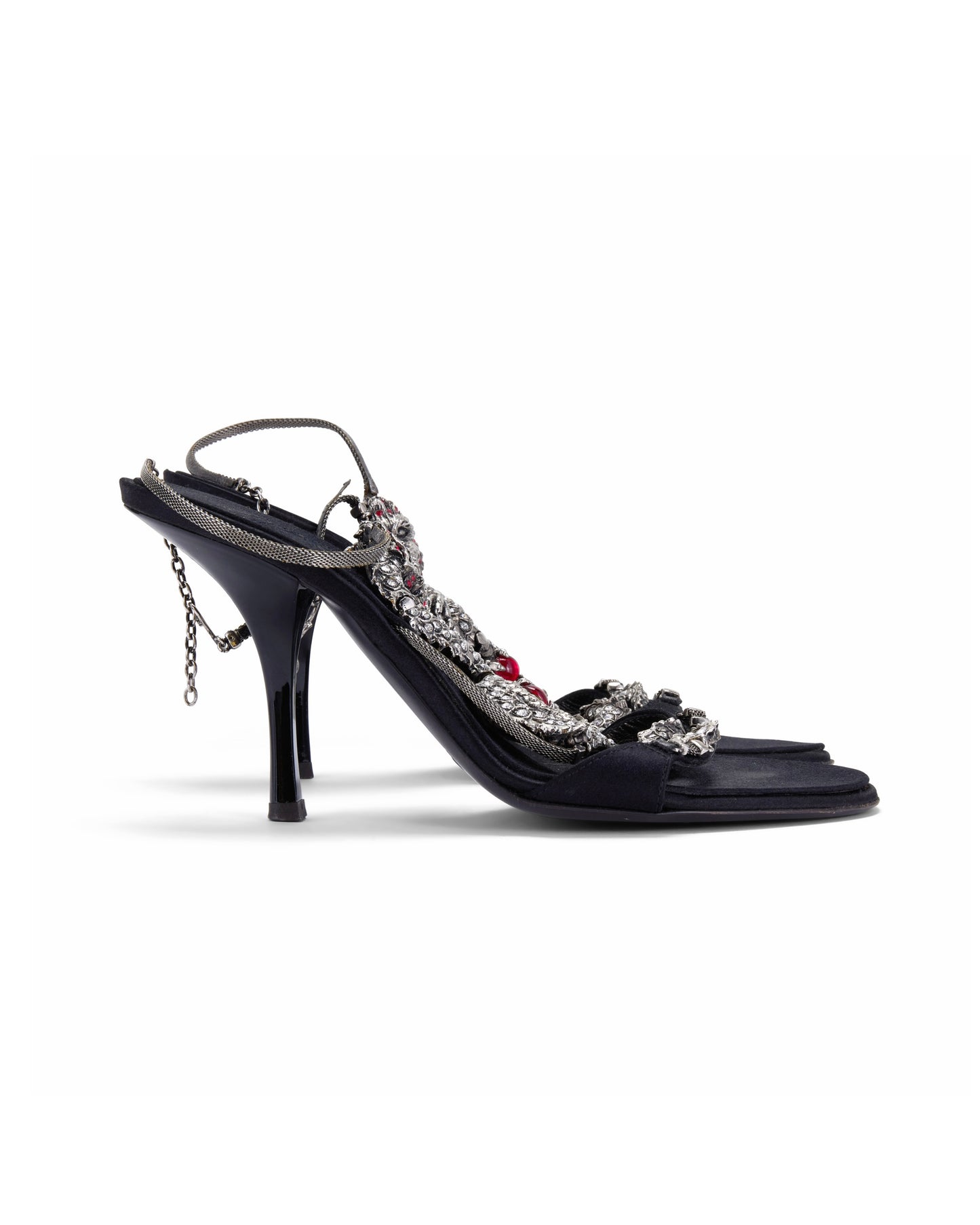 Giuseppe Zanotti S/S 2004 Dragon Black Satin Heels