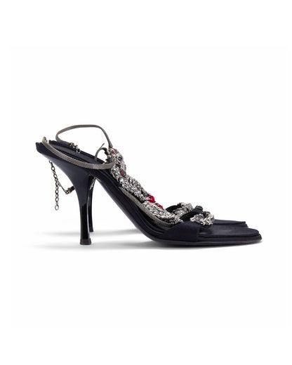 Giuseppe Zanotti S/S 2004 Dragon Black Satin Heels