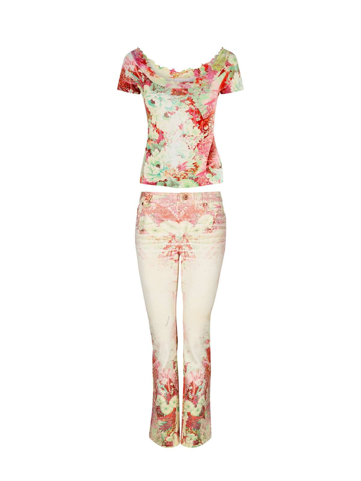 Spring / Summer 2002 Floral Multicolour Top & Bottom Set