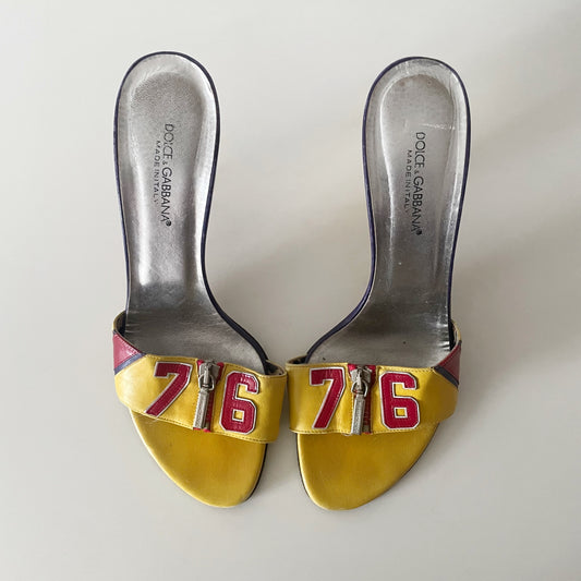 Dolce & Gabbana 2000s ‘76’ Sporty Zip Sandal Heels