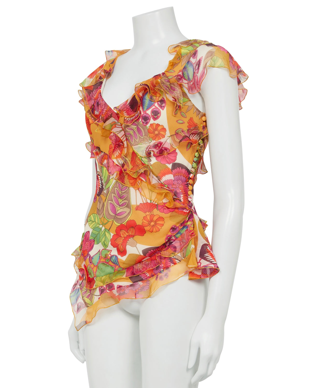 Spring / Summer 2005 Floral Multicolour Silk Blouse Top