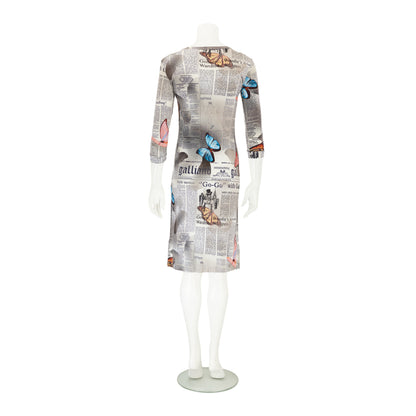 John Galliano 2000s Newspaper Gazette Butterfly Dress