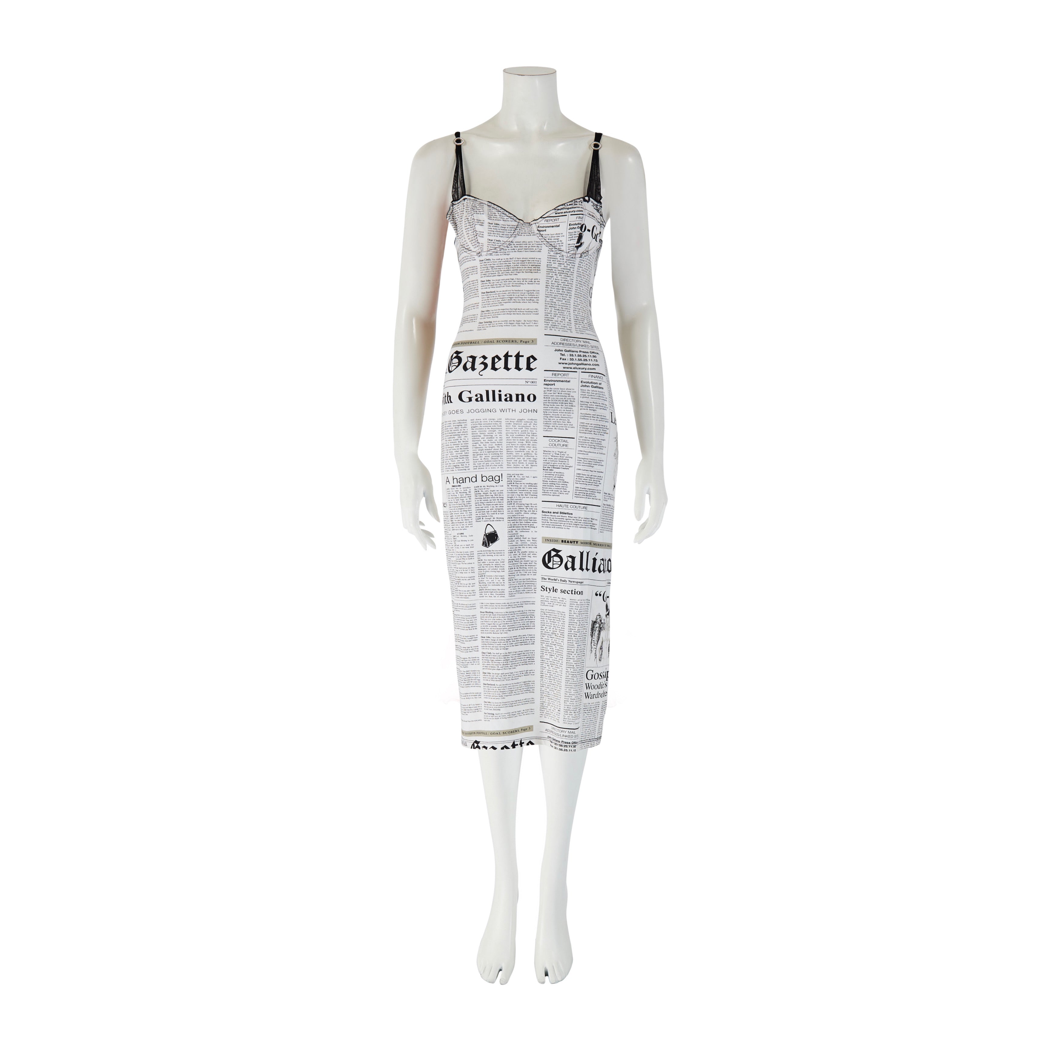 2000s Newspaper Print Dress