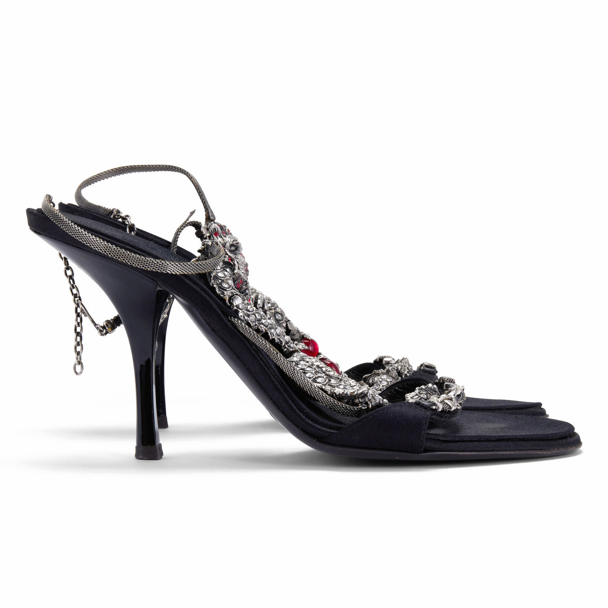 Spring / Summer 2004 Dragon Black Satin Heels