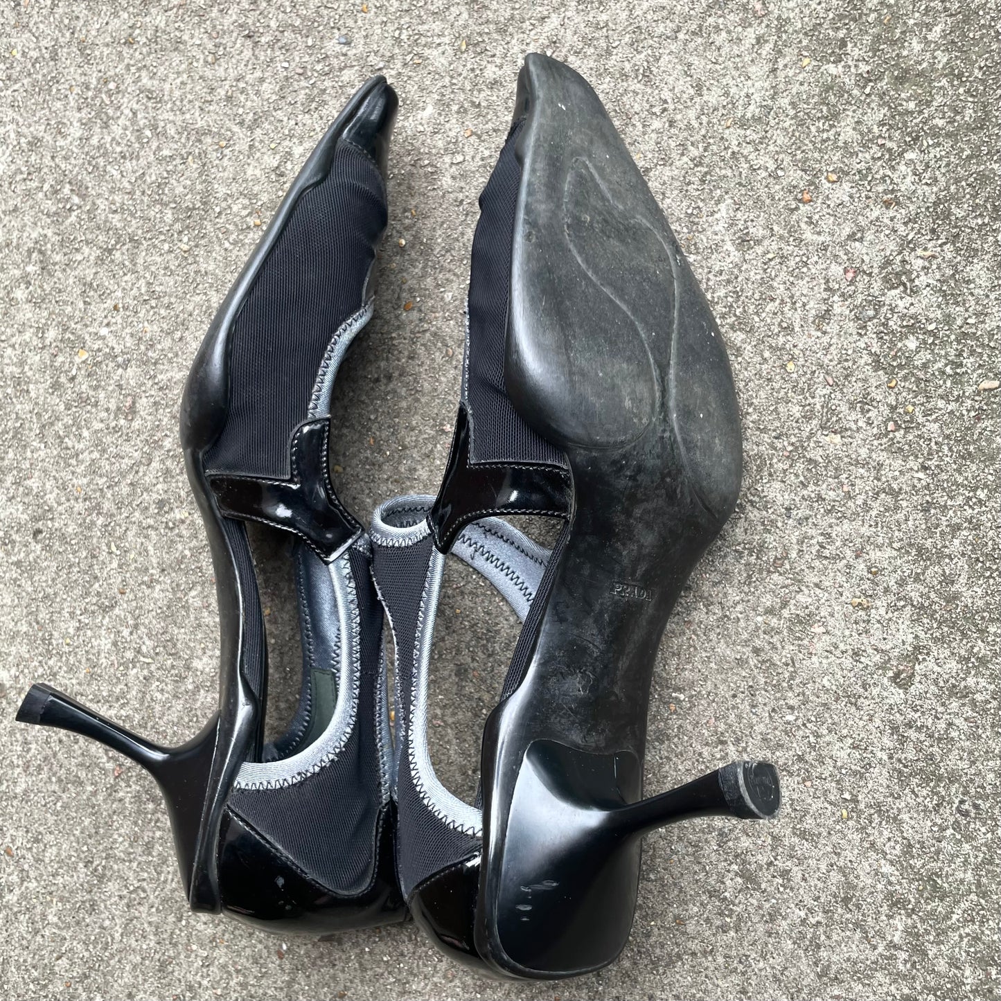 Prada S/S 1999-2000 Black Mesh & Leather Sport Heels