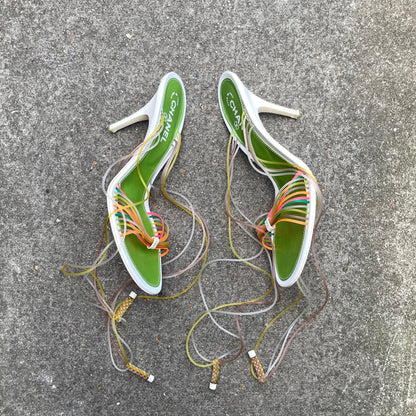 RARE Chanel 2000s Multicolour Jelly Strappy Sandal Heels