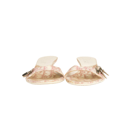 Dior S/S 2004 Monogram Pink Lock & Key Kitten Heels