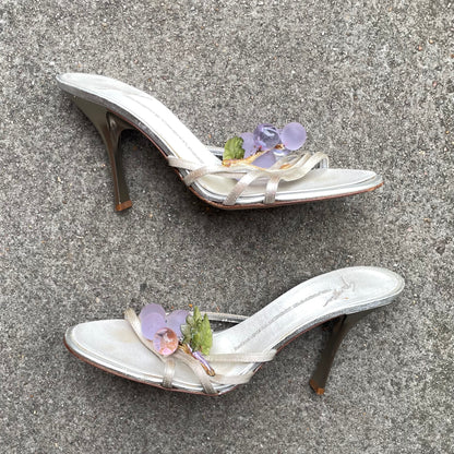 RARE Giuseppe Zanotti 2000s Purple Grape Satin Sandal Heels