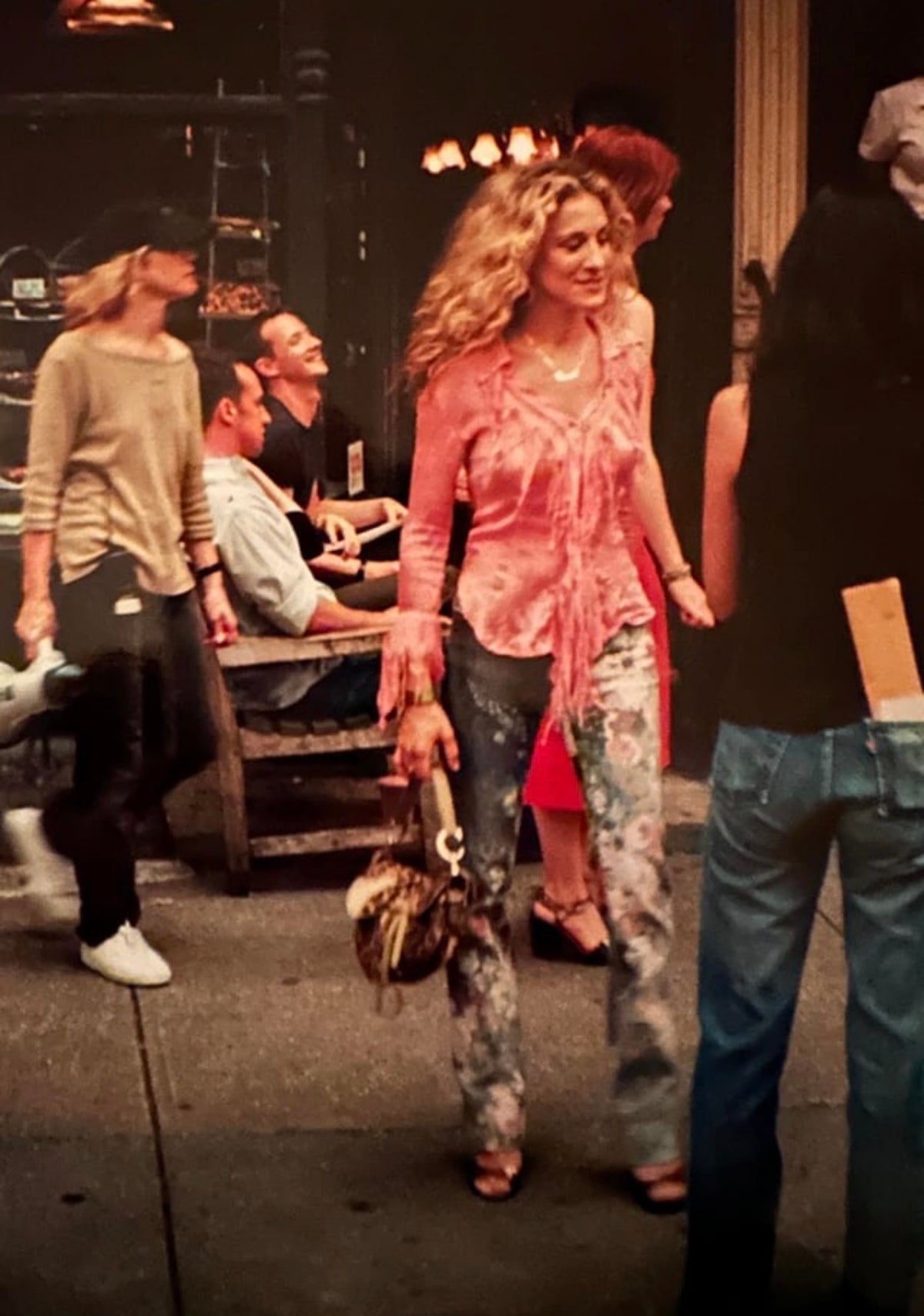 Spring / Summer 2000 Pink Floral Sequin Dark Blue Jeans