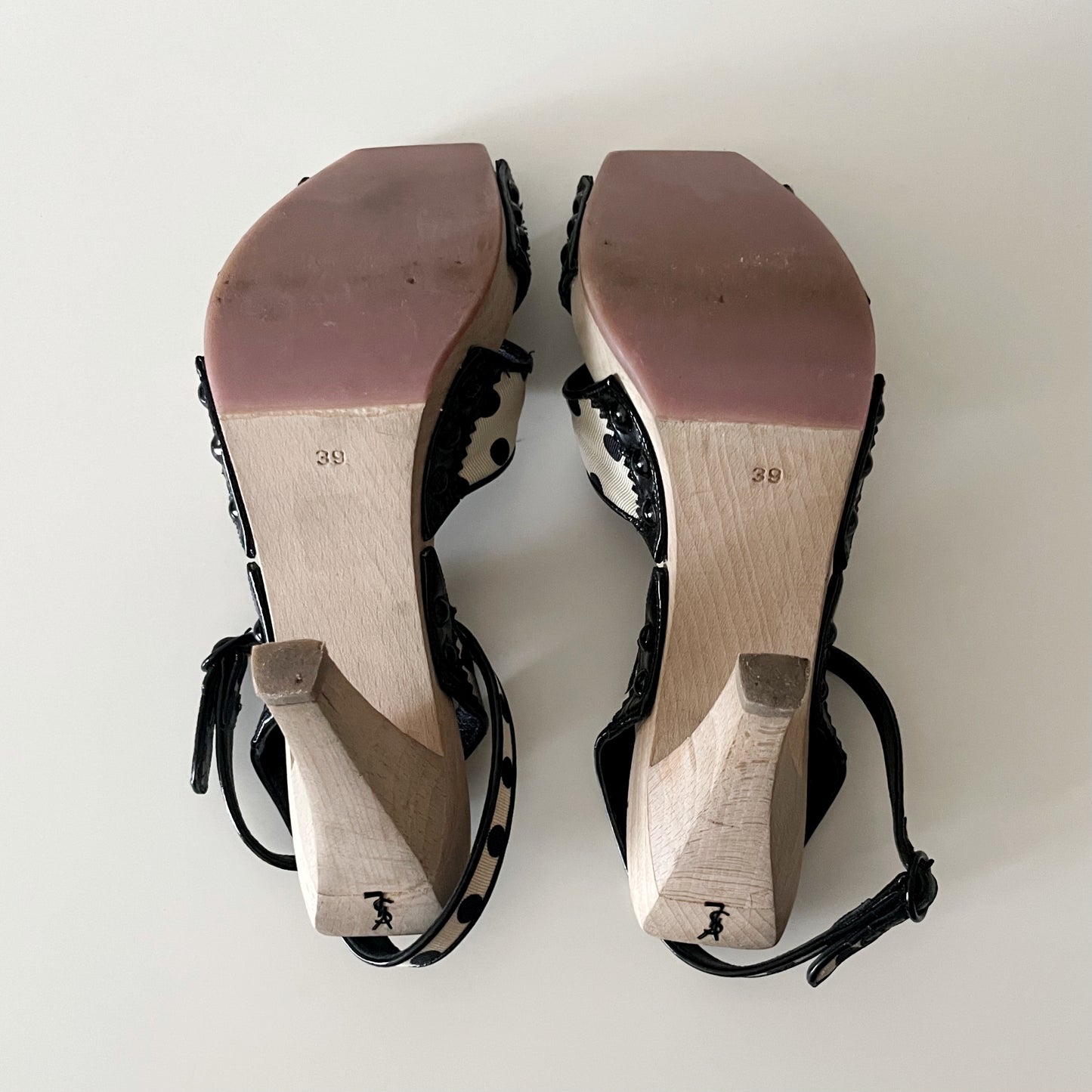 YSL by Tom Ford Lolita Polka Dot Strappy Sandal Heels