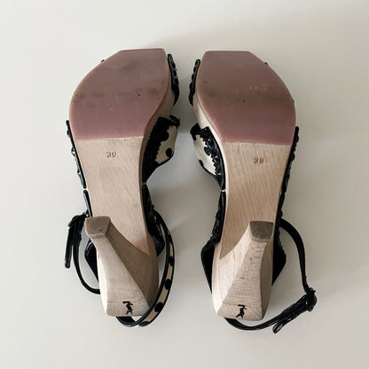 YSL by Tom Ford Lolita Polka Dot Strappy Sandal Heels