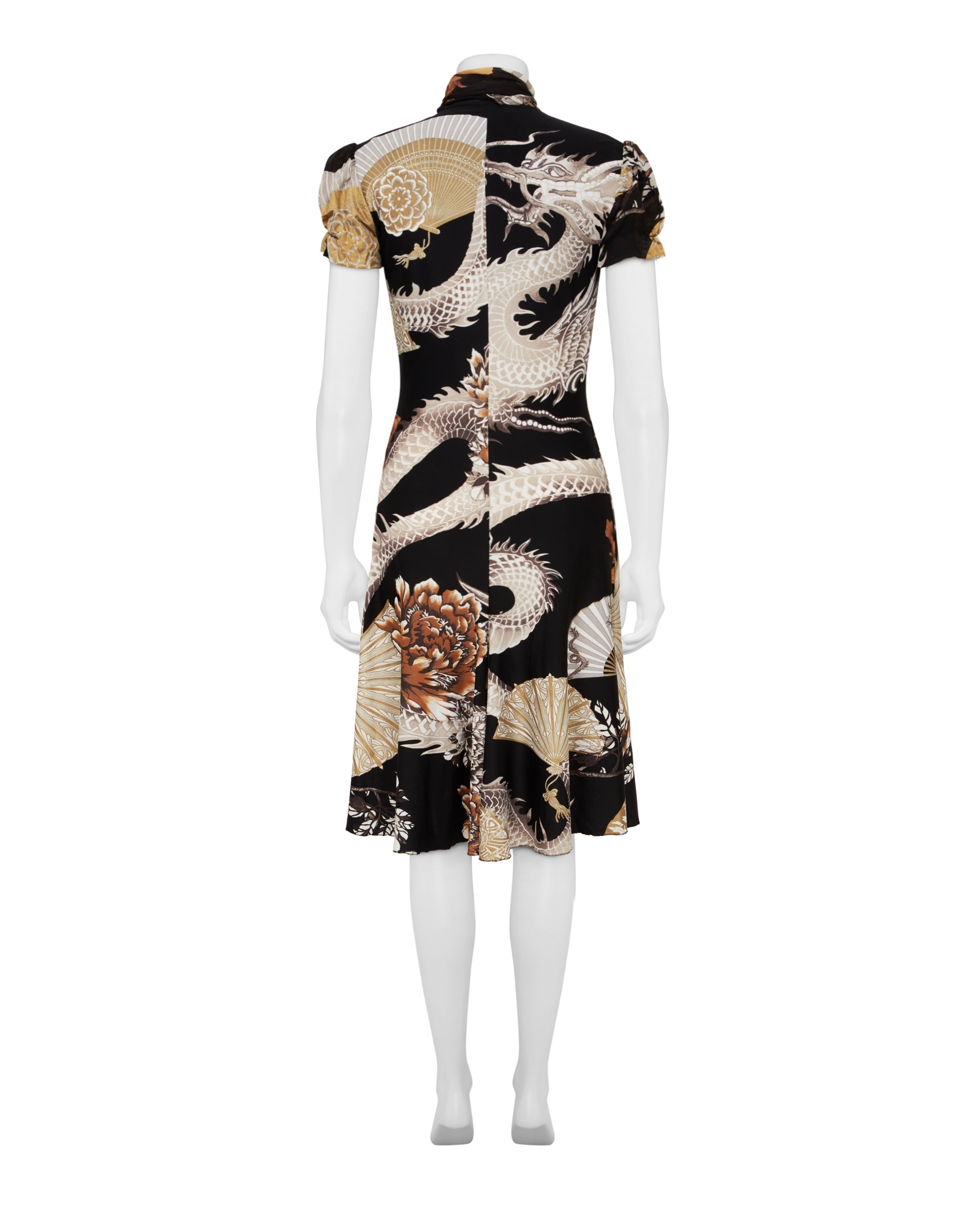 Fall / Winter 2006 Oriental Dragon Print Silk Chinoiserie Dress