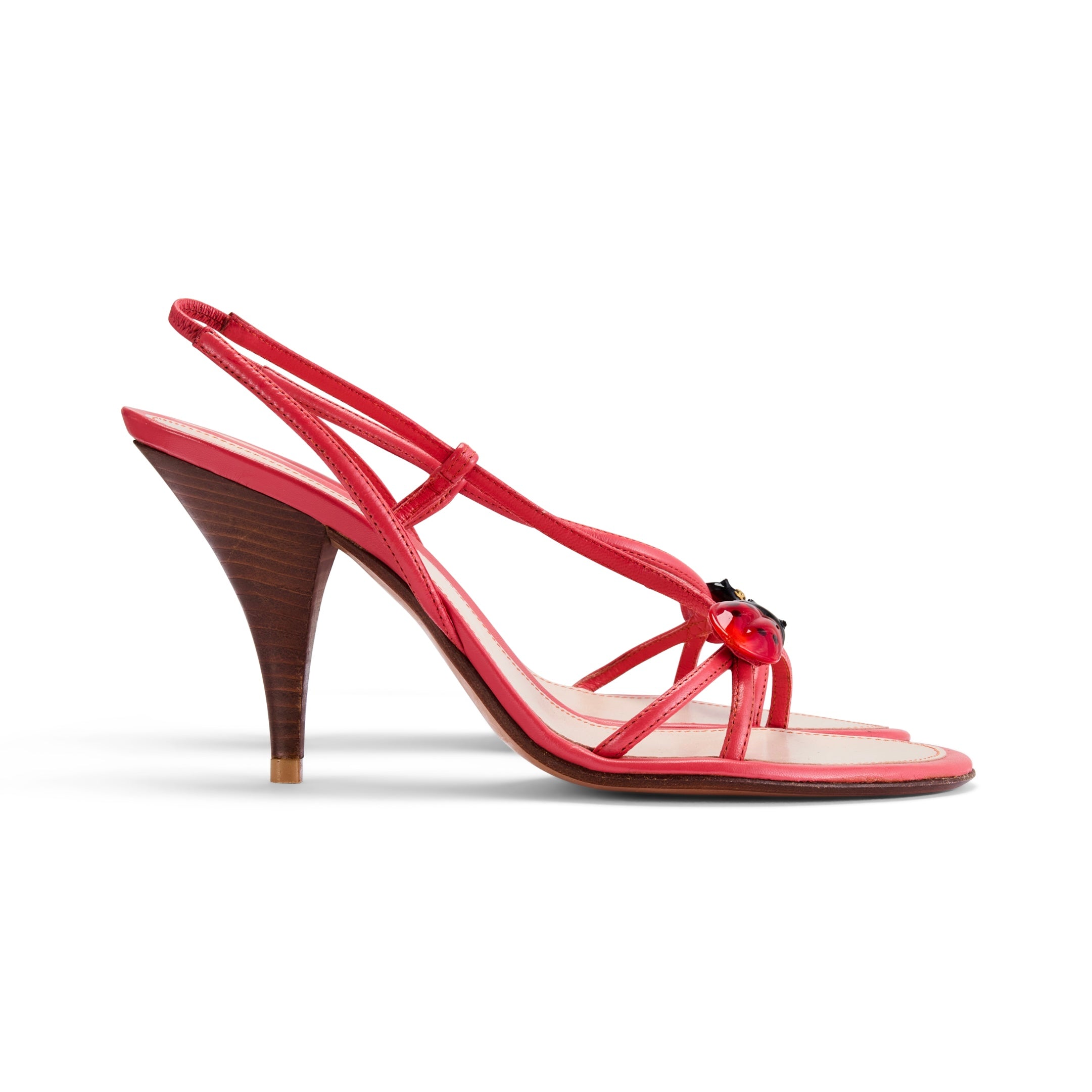 Spring / Summer 2004 Ladybug Coral Red Leather Slingback Heels