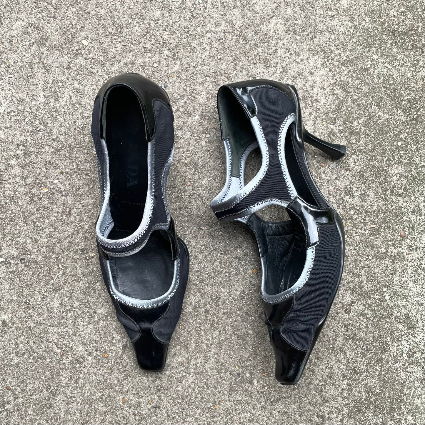 Prada S/S 1999-2000 Black Mesh & Leather Sport Heels