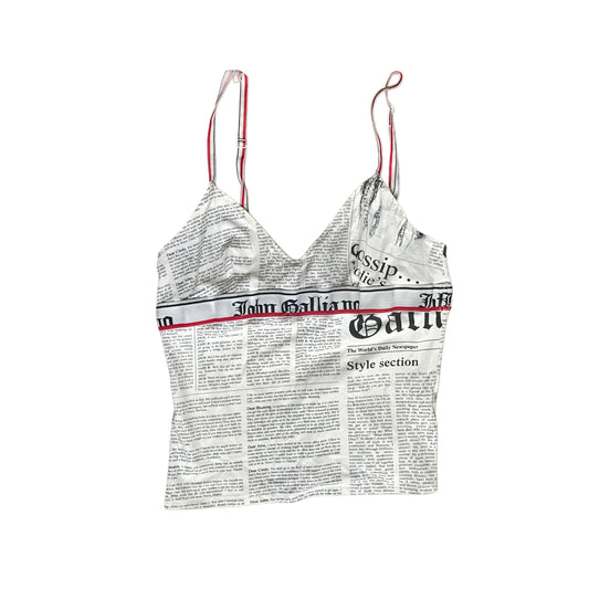John Galliano 2000s Newspaper Print Camisole Top