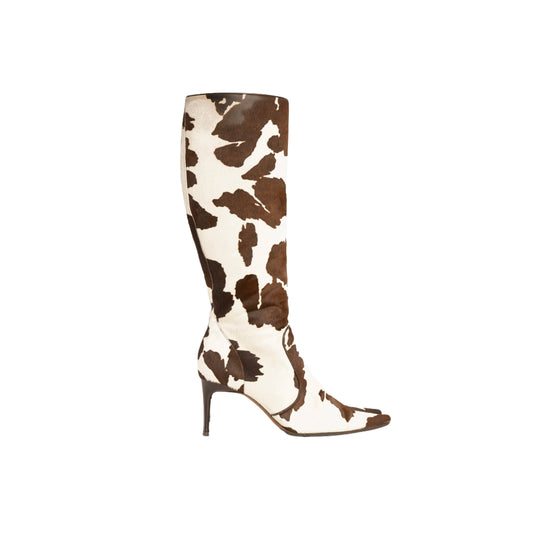 Dolce & Gabbana F/W 2002 Cowhide Calf-hair Cow Print Boots
