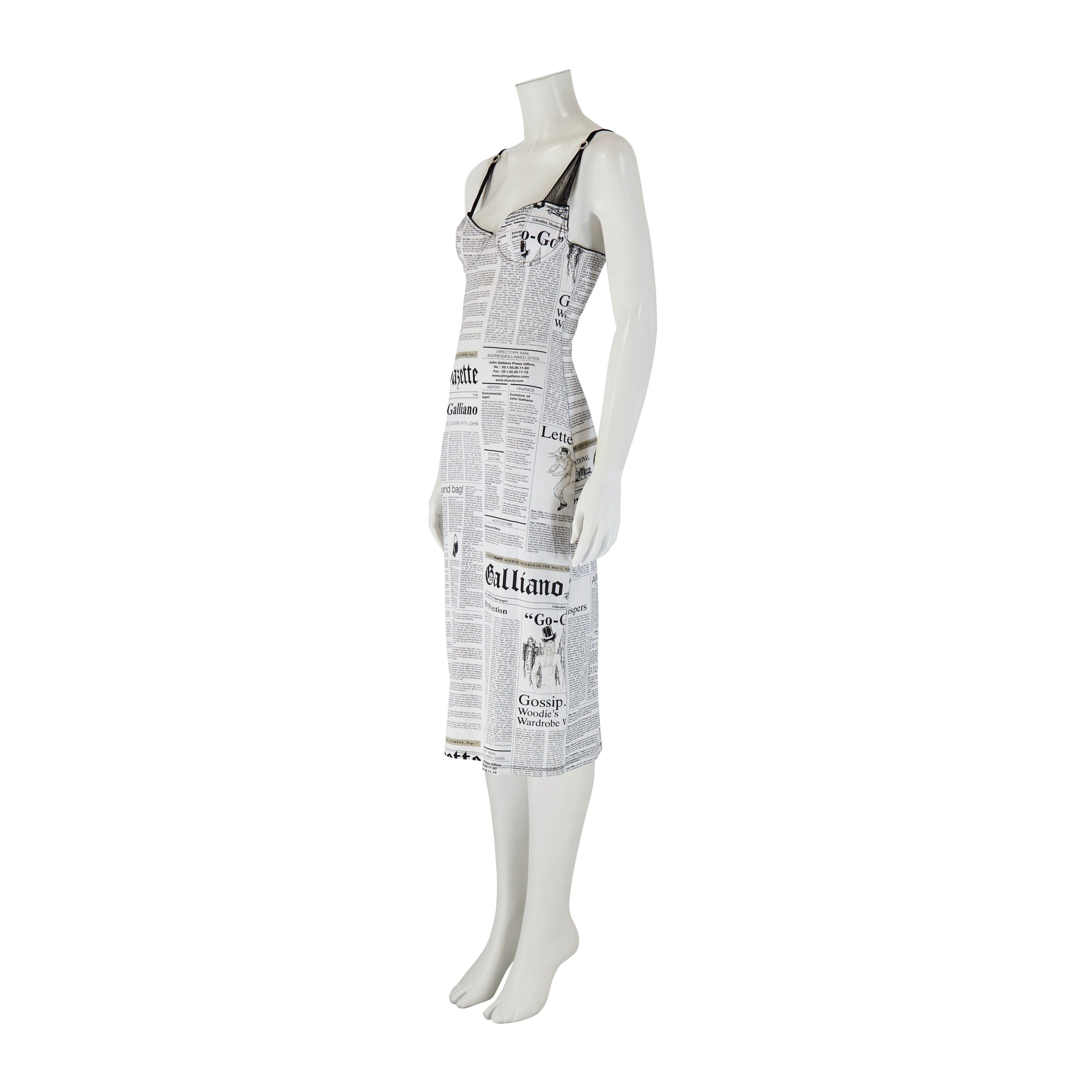 2000s Newspaper Print Dress