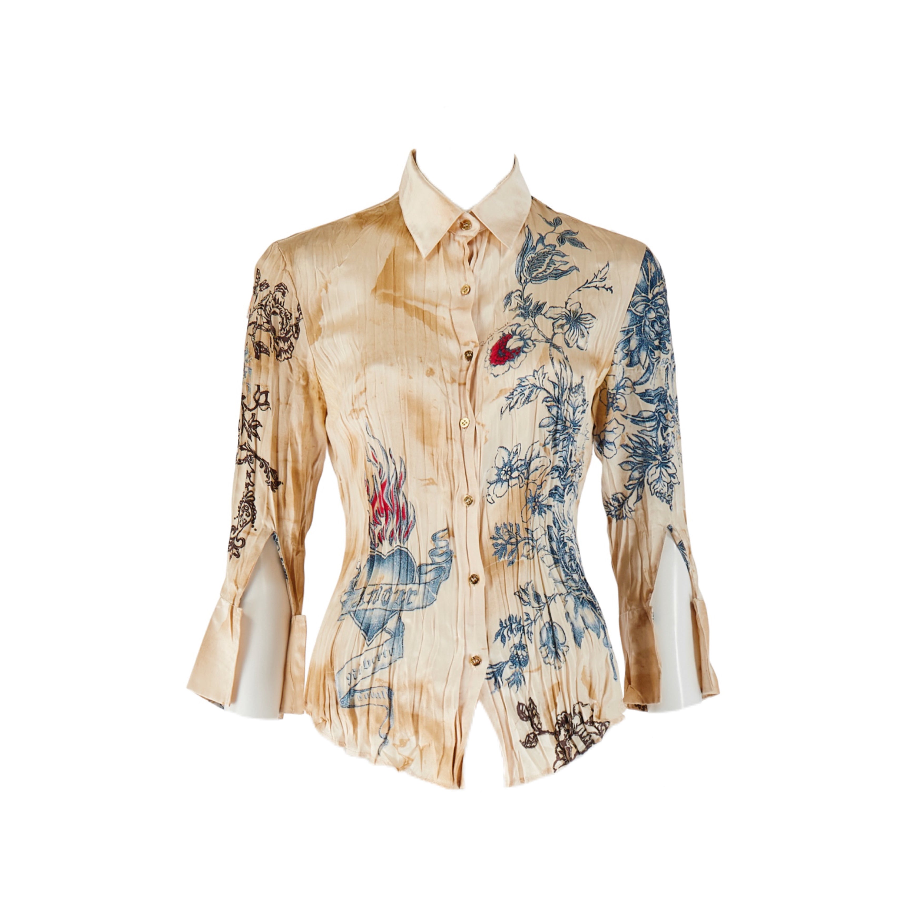Spring / Summer 2003 Tattoo Print Silk Blouse Top