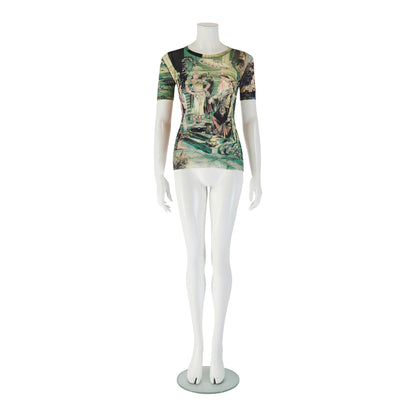 Jean Paul Gaultier S/S 1998 Frida Kahlo Sheer Mesh Top