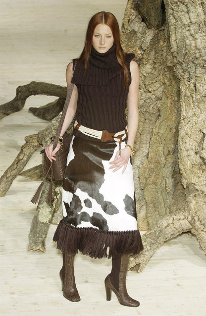 Dolce & Gabbana F/W 2002 Cowhide Calf-hair Cow Print Boots