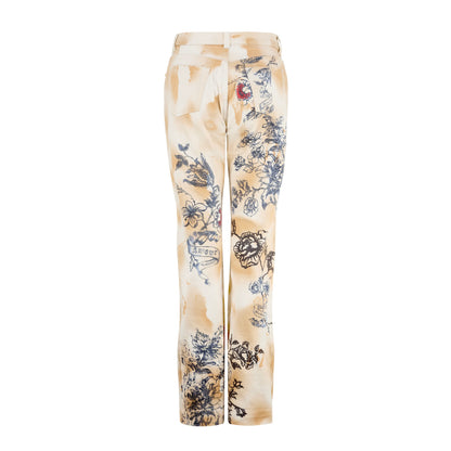 Roberto Cavalli S/S 2003 Tattoo Print Amour Tiger Jeans