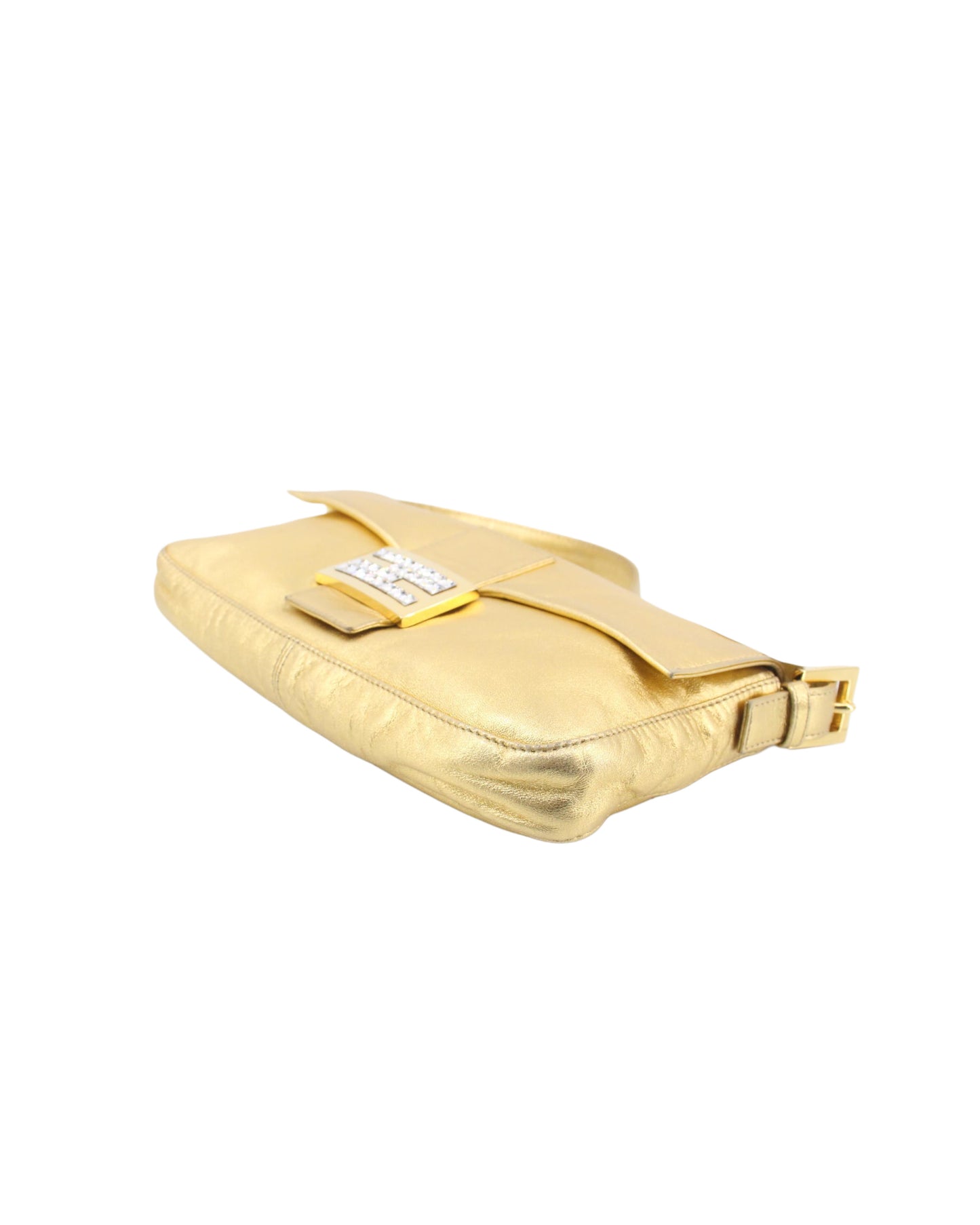 Fendi 2000 Gold Leather Baguette Bag