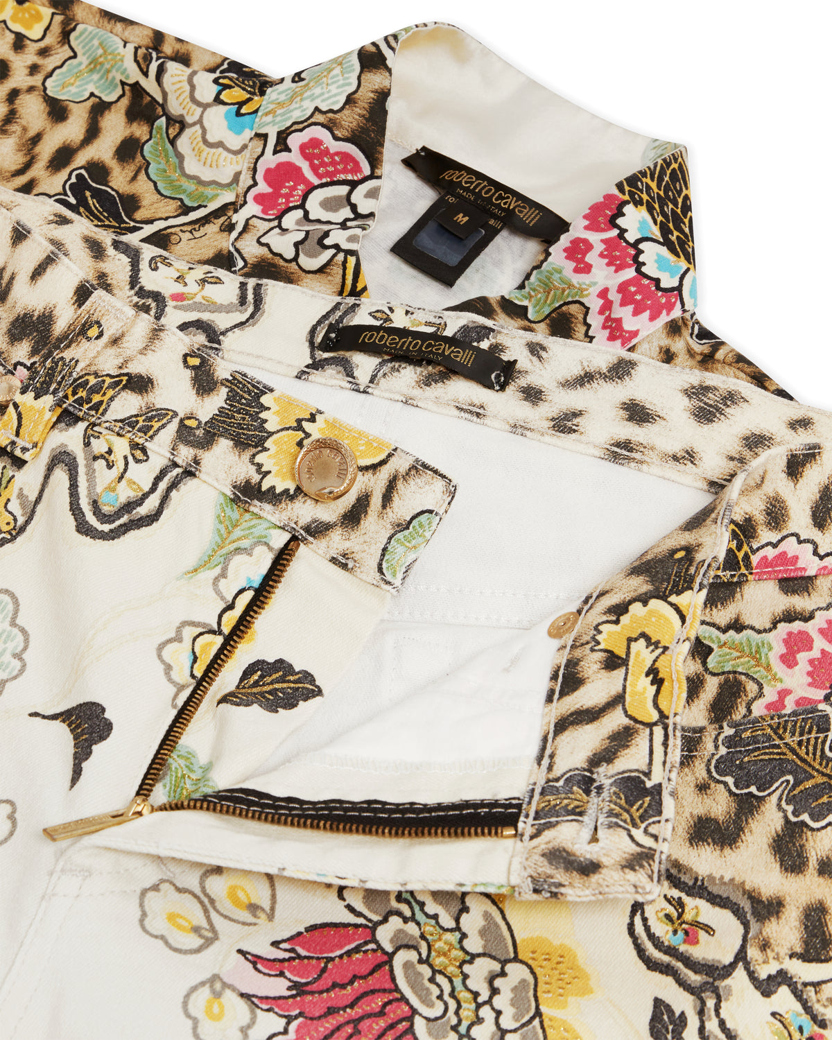 Spring / Summer 2003 White Floral Chinoiserie Top & Jeans Set