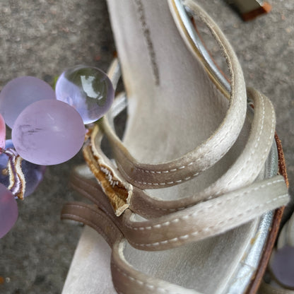 RARE Giuseppe Zanotti 2000s Purple Grape Satin Sandal Heels