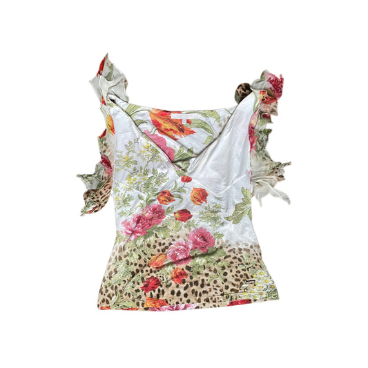 Roberto Cavalli S/S 2002 Floral Leopard Blouse Top