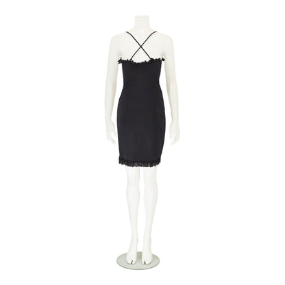 Moschino Cheap and Chic S/S 2002 “Uptown Girls” Black Embroidered Doll Dress
