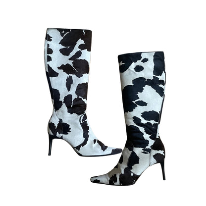 Dolce & Gabbana F/W 2002 Cowhide Calf-hair Cow Print Boots