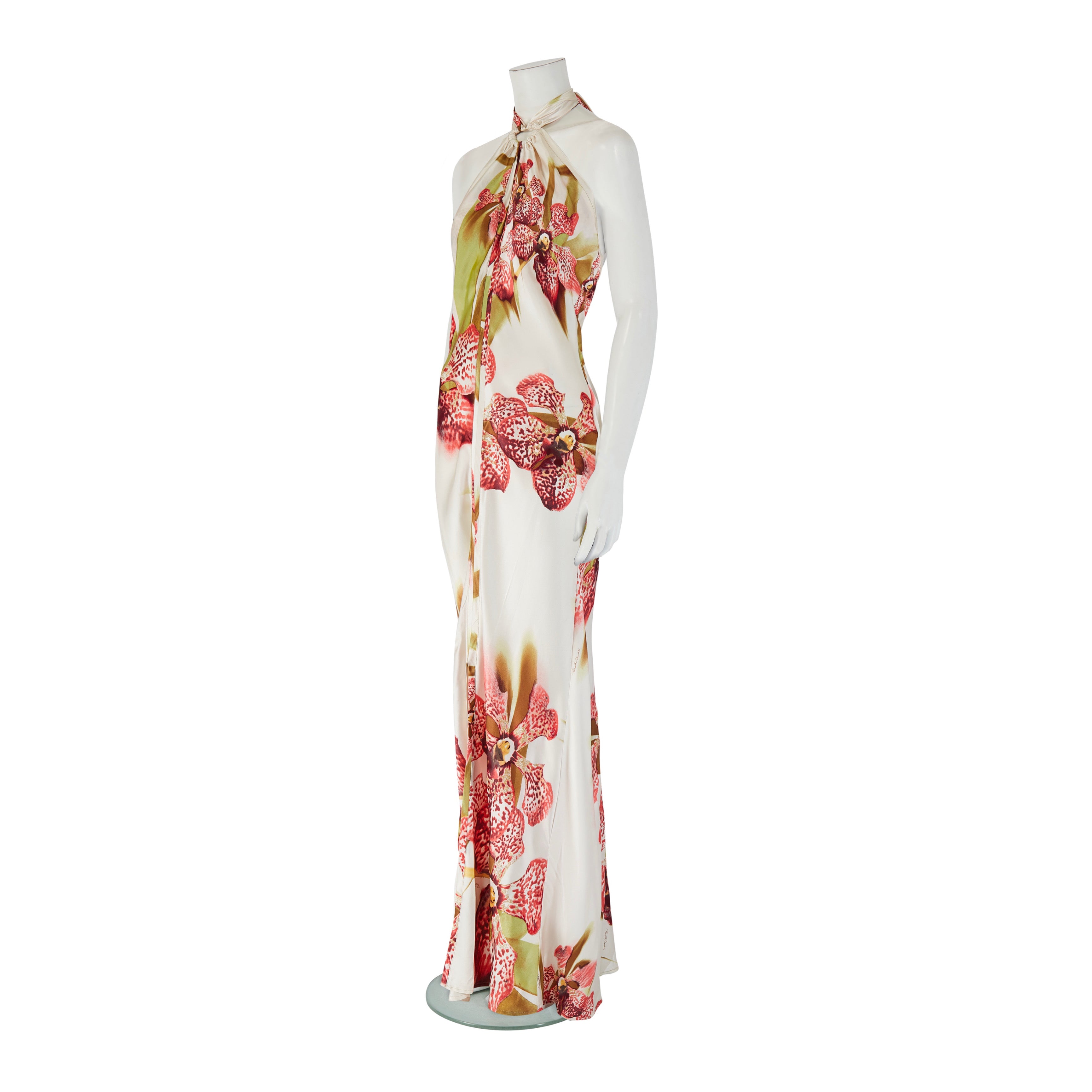 Fall / Winter 2004 Orchid Print Silk Halter-Neck Dress