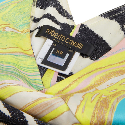 Roberto Cavalli S/S 2004 Patchwork Animal Print Silk Dress