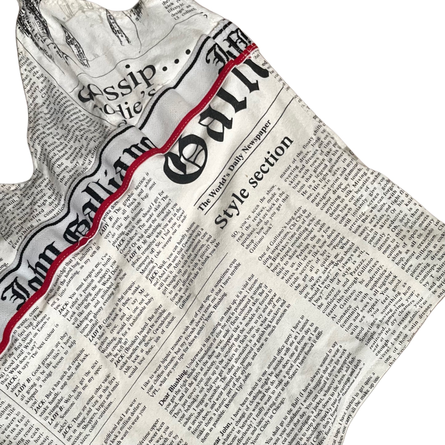 John Galliano 2000s Newspaper Print Camisole Top