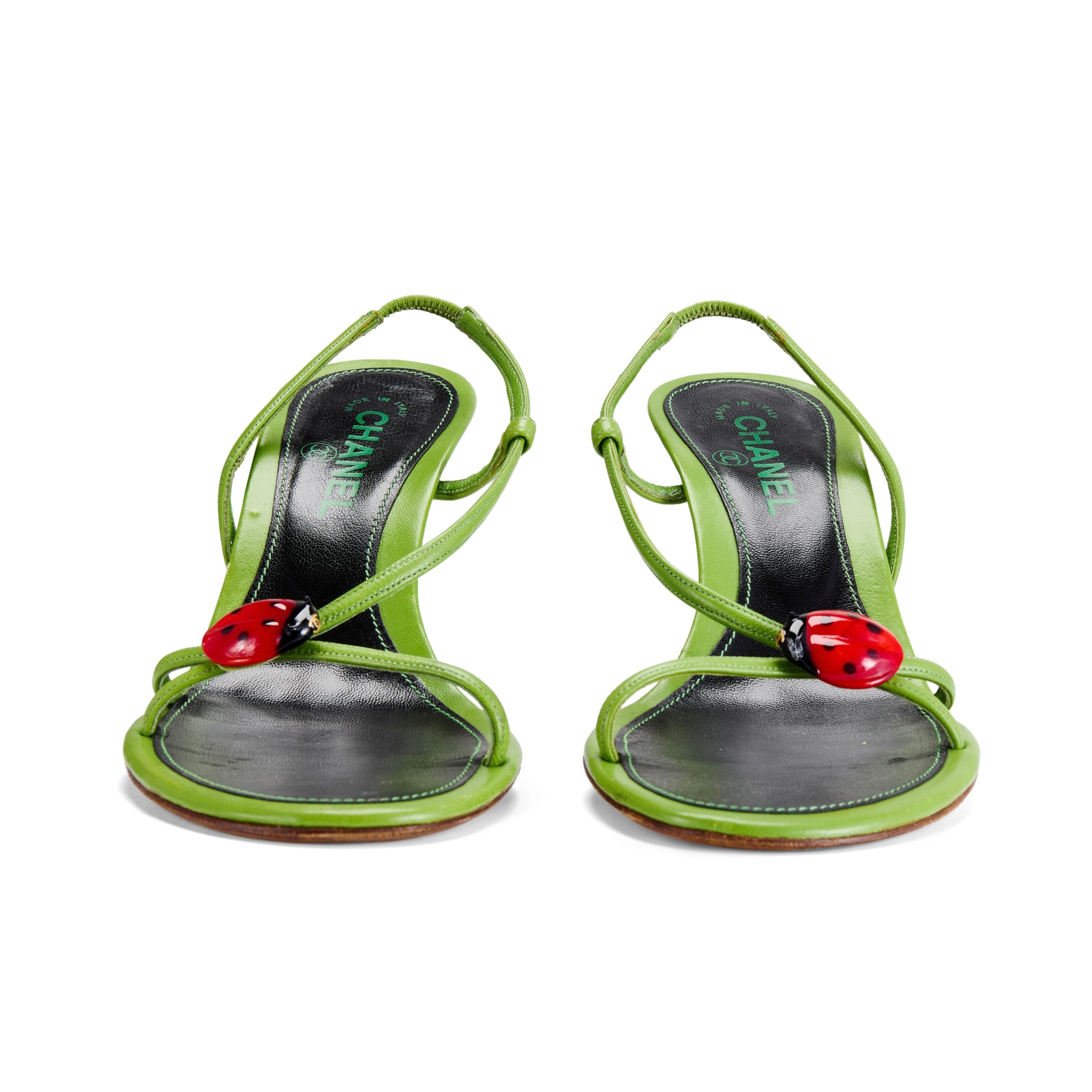 Spring / Summer 2004 Ladybug Green Leather Slingback Heels