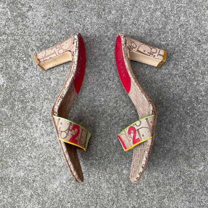 Dior 2004 Monogram Rasta Sandal Heels