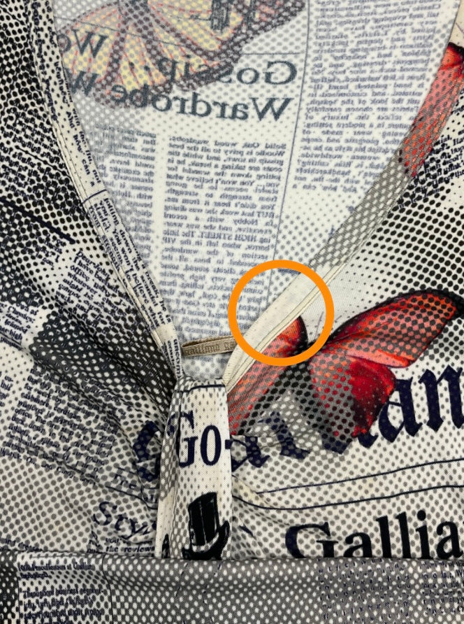 John Galliano 2000s Newspaper Gazette Butterfly Dress