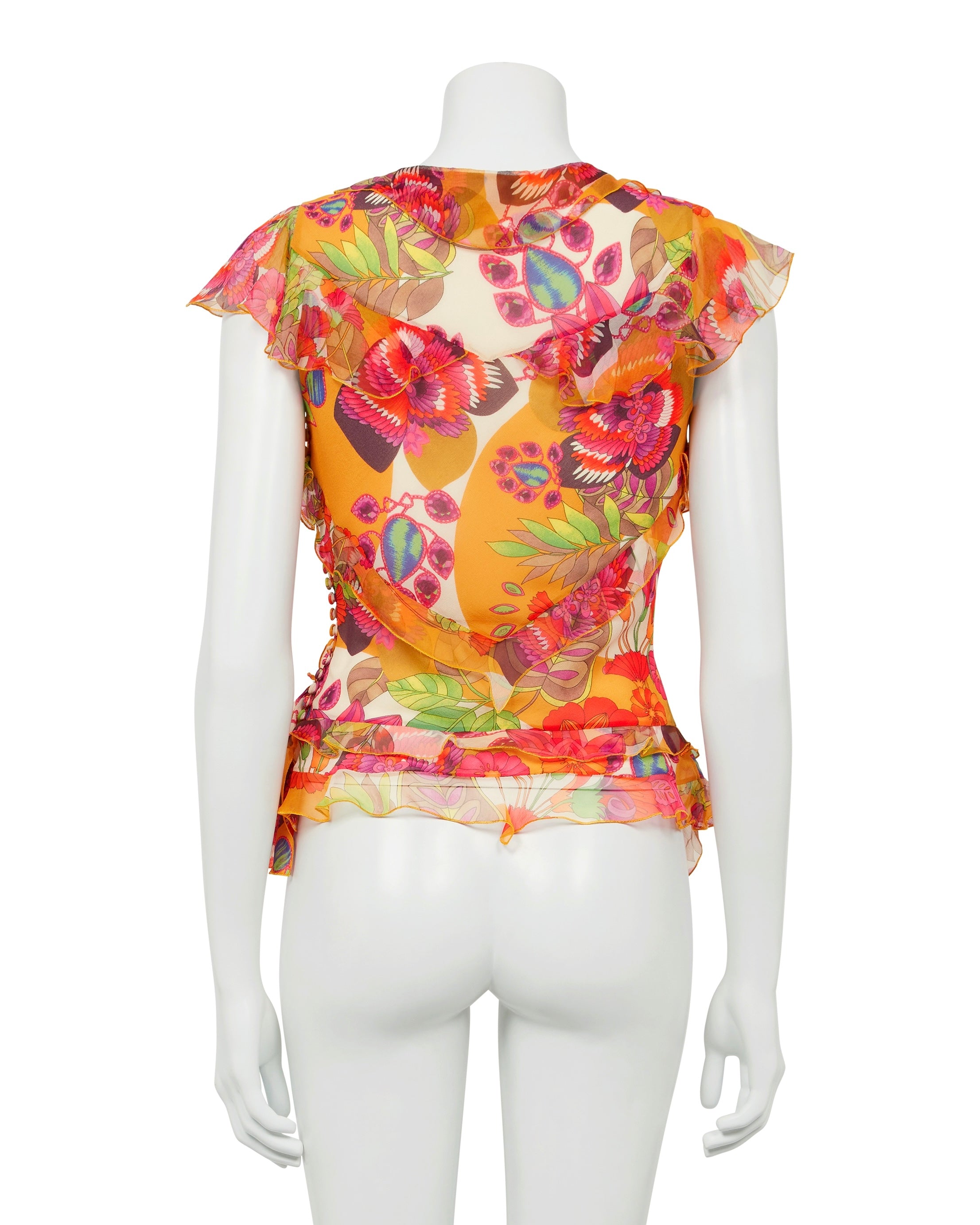 Spring / Summer 2005 Floral Multicolour Silk Blouse Top