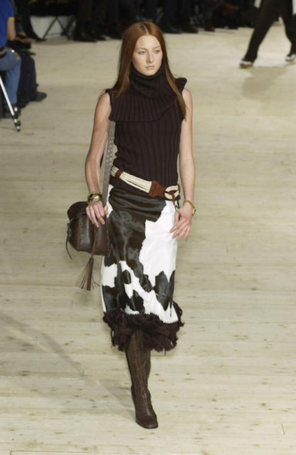 Dolce & Gabbana F/W 2002 Cowhide Calf-hair Cow Print Boots