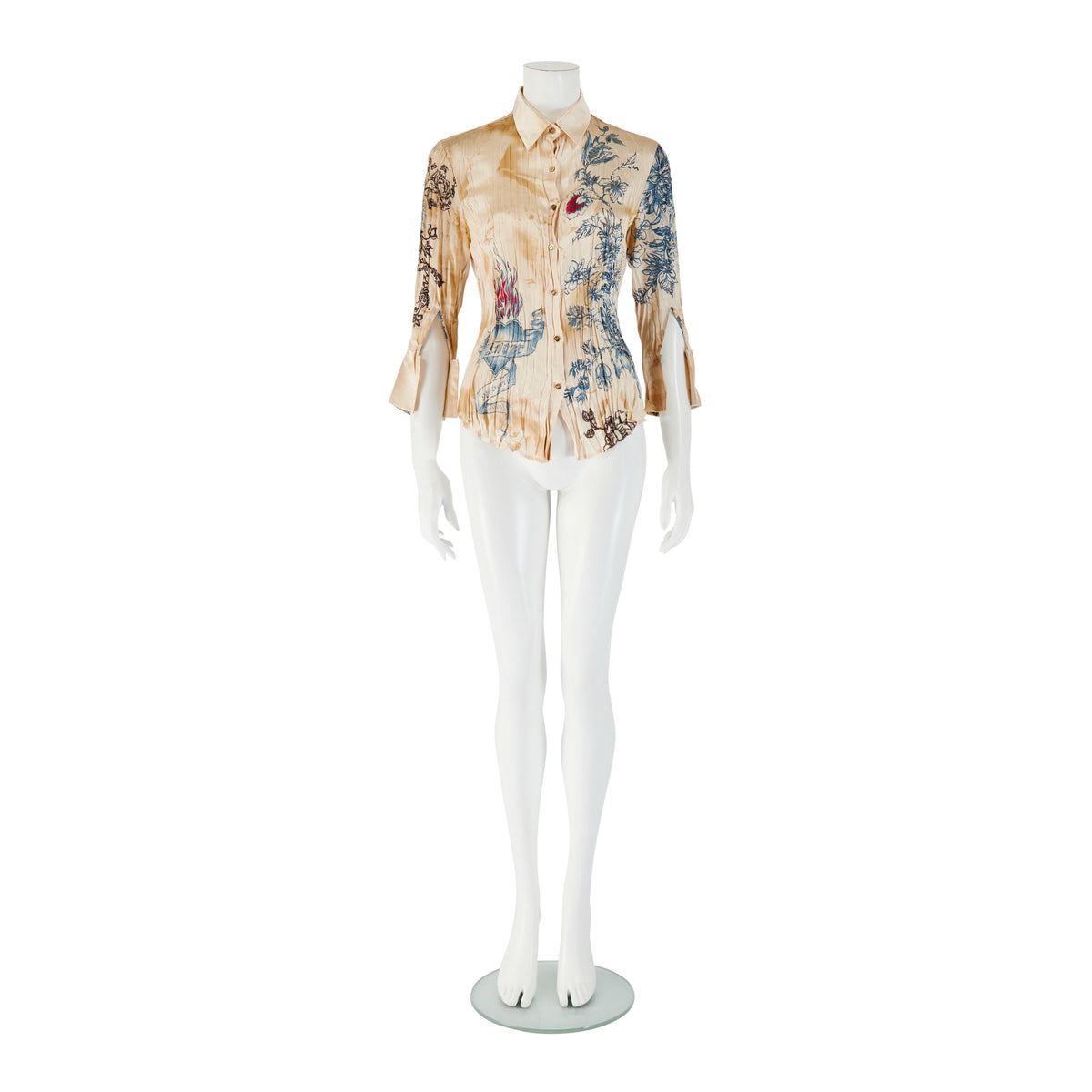 Spring / Summer 2003 Tattoo Print Silk Blouse Top