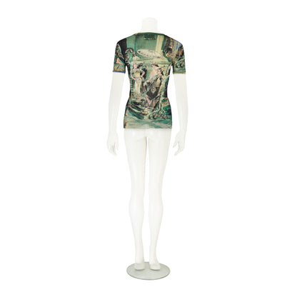 Jean Paul Gaultier S/S 1998 Frida Kahlo Sheer Mesh Top