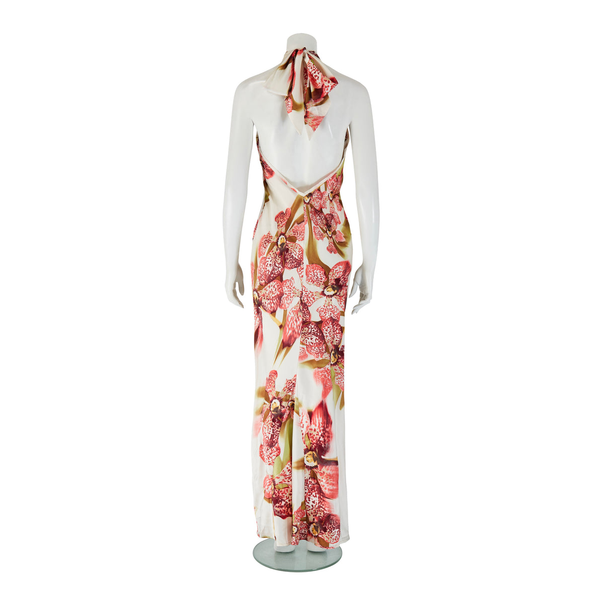 Fall / Winter 2004 Orchid Print Silk Halter-Neck Dress
