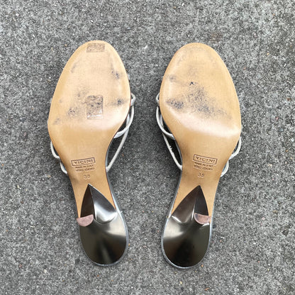 RARE Giuseppe Zanotti 2000s Purple Grape Satin Sandal Heels