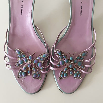 Giuseppe Zanotti 2000s Purple & Blue Butterfly Sandal Heels
