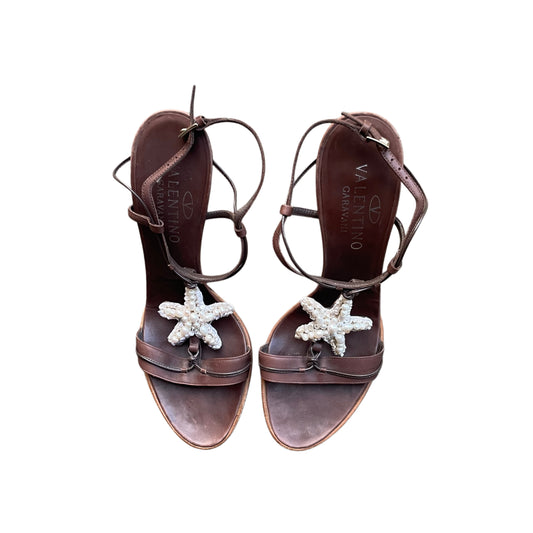 Valentino S/S 2002 Pearl Beaded Starfish Sandal Heels